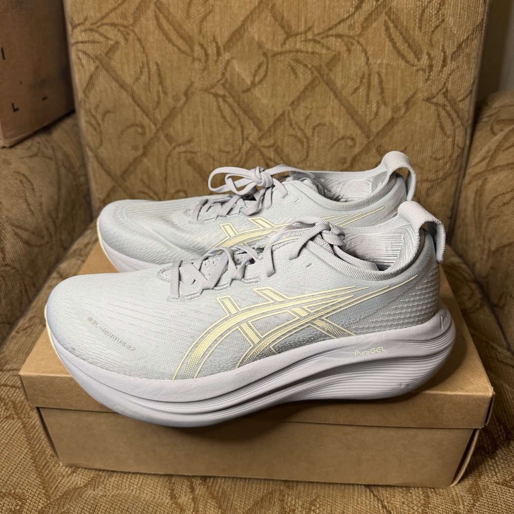 Asics GEL-Nimbus 27 Shoes Womens 10.5 Gray Running Sneakers 1012B753 Excellent!